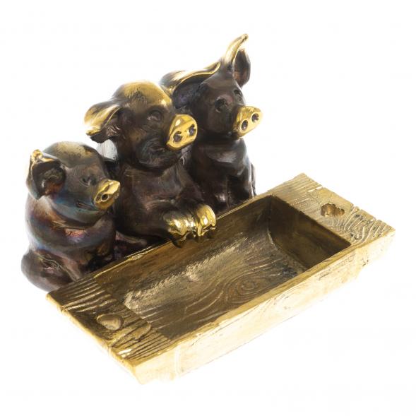 Пепельница &amp;quot;Три поросенка&amp;quot; из бронзы 129487