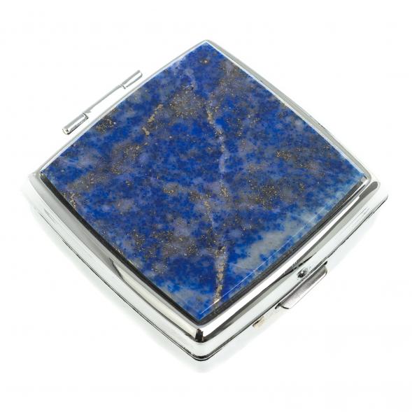Таблетница на 2 отсека лазурит афганский цвет серебро 123358