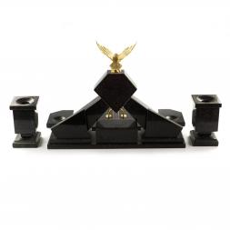 Письменный набор &amp;quot;Орел&amp;quot; из яшмы с настольным ковриком