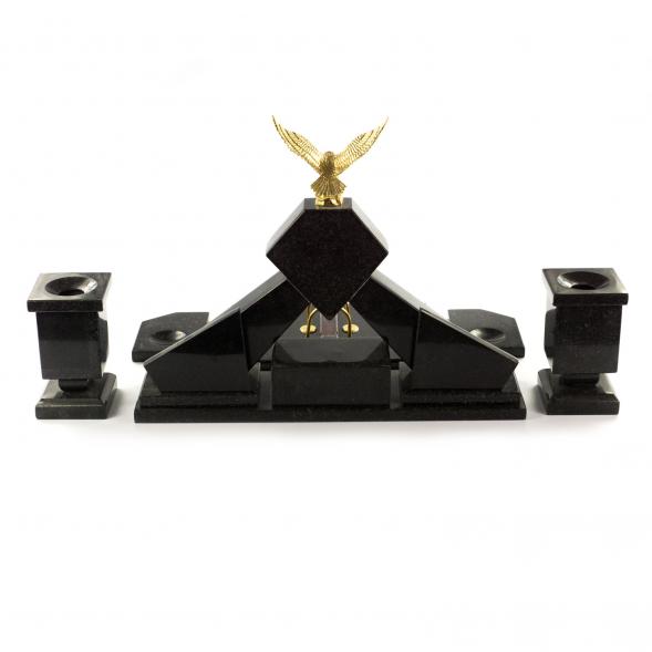 Письменный набор &amp;quot;Орел&amp;quot; из яшмы с настольным ковриком 121020