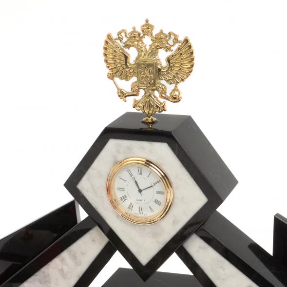 Настольный набор &amp;quot;Герб&amp;quot; из мрамора с лотком А4 и бюваром 126891