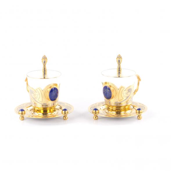 Кофейный набор &amp;quot;Лазуритовый&amp;quot; на 2 персоны 170 мл фарфор Златоуст 116480