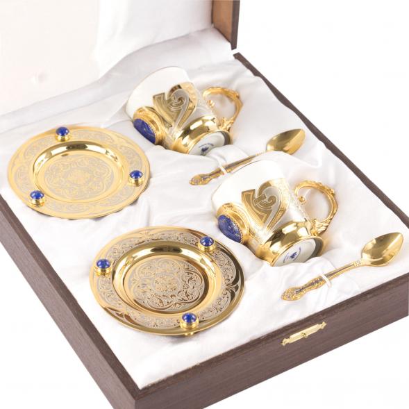 Кофейный набор &amp;quot;Лазуритовый&amp;quot; на 2 персоны 170 мл фарфор Златоуст 116480