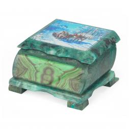 Шкатулка "Тройка лошадей" н1 13х10х7,5 см