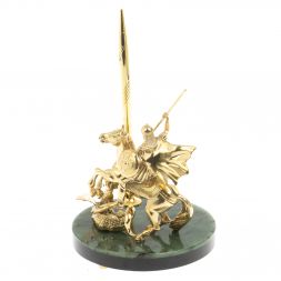 Статуэтка &amp;quot;Георгий Победоносец&amp;quot; на нефрите 13х13х17 см