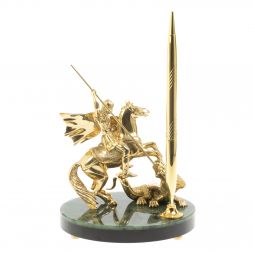 Статуэтка &amp;quot;Георгий Победоносец&amp;quot; на нефрите 13х13х17 см