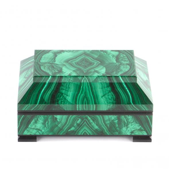 Ларец &amp;quot;Счастье&amp;quot; камень малахит 12х8х6 см 121221