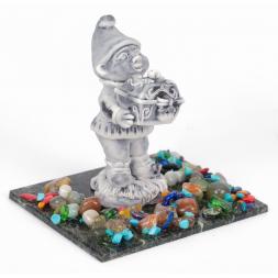 Сувенир &amp;quot;Гном с ларцом&amp;quot; из мрамолита