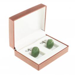 Запонки из нефрита круглые