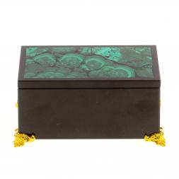 Шкатулка из малахита "Тайна" 10,5х6,5х5 см