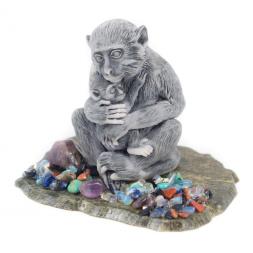 Сувенир &amp;quot;Обезьяна с детенышем&amp;quot; из мрамолита