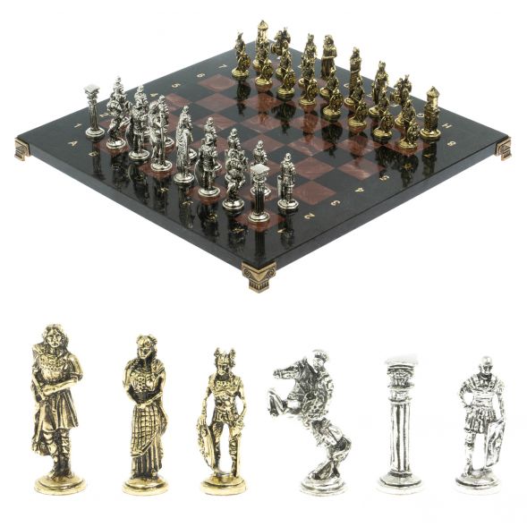 Шахматы подарочные &amp;quot;Галлы и Римляне&amp;quot; 36х36 см из лемезита 128230