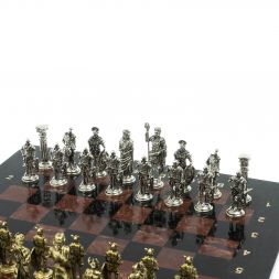 Шахматы подарочные &amp;quot;Галлы и Римляне&amp;quot; 36х36 см из лемезита