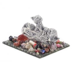 Сувенир &amp;quot;Лисята на бревне&amp;quot; из мрамолита