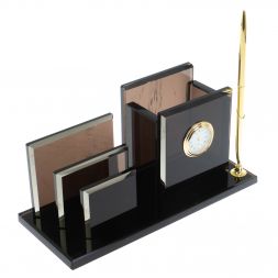 Письменный прибор "Супер" из черного обсидиана