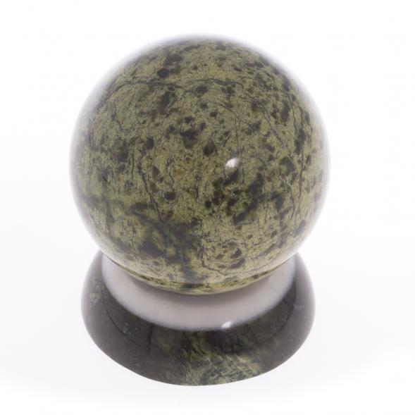 Шар Антистресс 9,5 см на подставке камень змеевик 111235