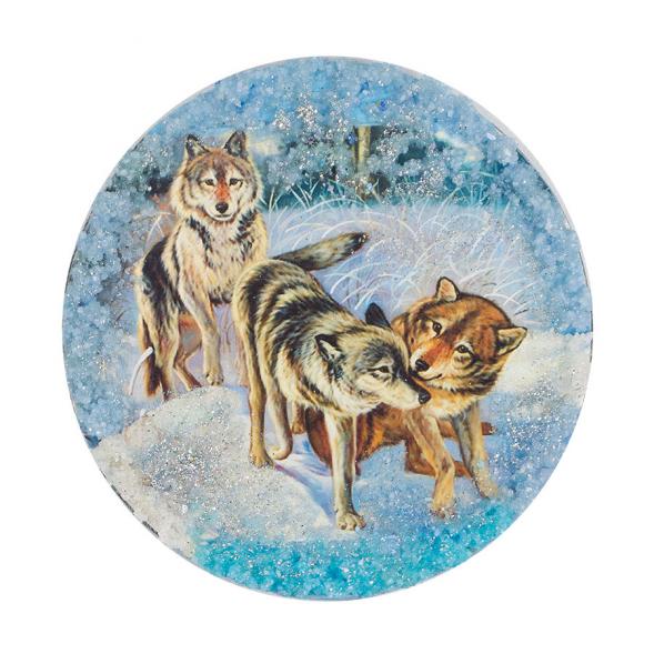 Магнит с рисунком &amp;quot;Волчья стая&amp;quot; змеевик 117784