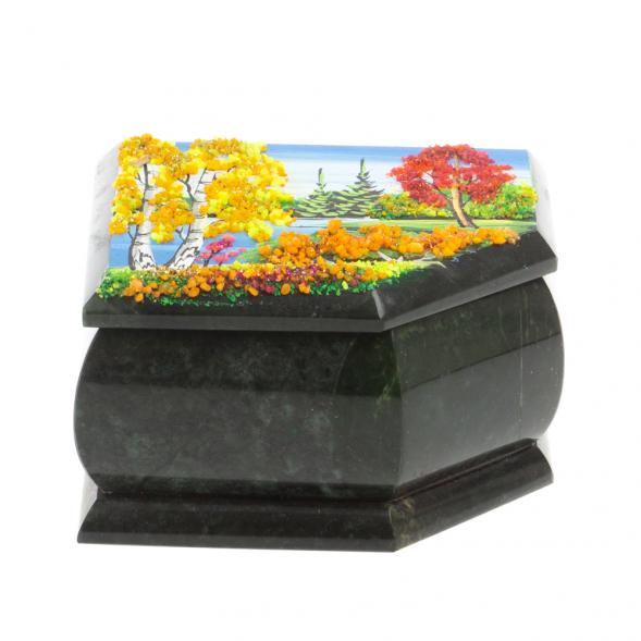 Шкатулка с расписной крышкой &amp;quot;Осень&amp;quot; 11х9х6,5 см 127526