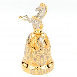 Колокольчик настольный &amp;quot;Лошадка на счастье&amp;quot; бронза в подарочном футляре Златоуст