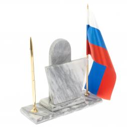 Настольный набор &amp;quot;Погон Майор МВД&amp;quot; с часами мрамор