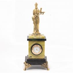 Часы &amp;quot;Фемида&amp;quot; камень офиокальцит бронза