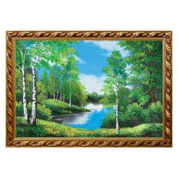 Картина &amp;quot;Летний пейзаж&amp;quot; багет №10 60х90 см, каменная крошка