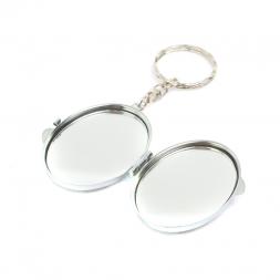 Складное зеркало брелок тигровый глаз овальное