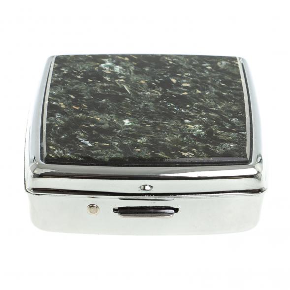 Таблетница на 2 отсека камень мусковит цвет серебро 123366