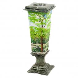 Ваза декоративная &amp;quot;Лето&amp;quot; змеевик каменная крошка 12х12х37 см