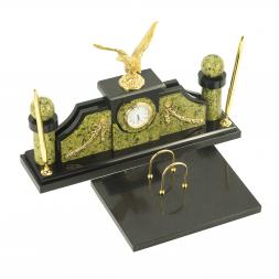 Письменный набор &amp;quot;Гордый орел&amp;quot; бронза змеевик