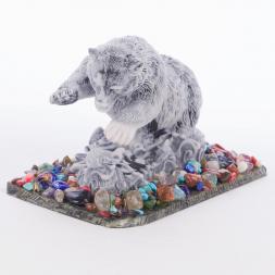 Сувенир  &amp;quot;Медведь большой с рыбой №2&amp;quot; из мрамолита