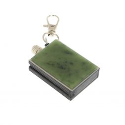 Брелок огниво "Вечная спичка" с накладкой из камня нефрит 2,8х1,3х5 см