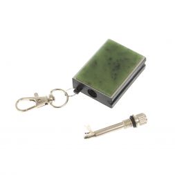 Брелок огниво "Вечная спичка" с накладкой из камня нефрит 2,8х1,3х5 см