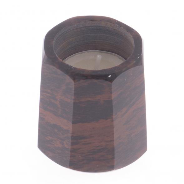 Подсвечник из обсидиана со свечой 6х6х6,5 см 122099