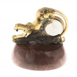 Часы из бронзы &amp;quot;Пантера&amp;quot; камень лемезит