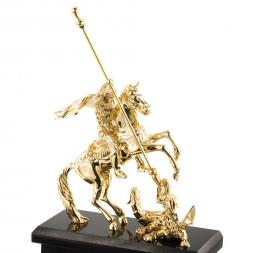 Часы &amp;quot;Георгий Победоносец&amp;quot; камень малахит бронза