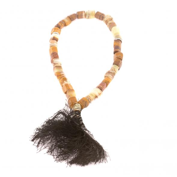 Четки из коричневого оникса 33 бусины грани 124636