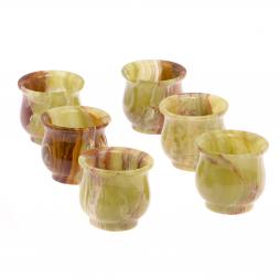 Набор стаканов из оникса 6 шт 6х6 см в коробке (2,5х2,5)