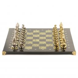 Шахматы "Средневековье" доска 44х44 см камень змеевик