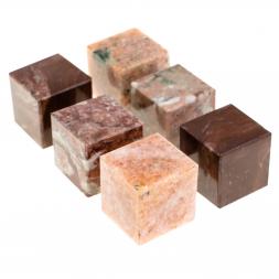 Камни для виски 6 кубиков микс лемезит, креноид, розовый мрамор
