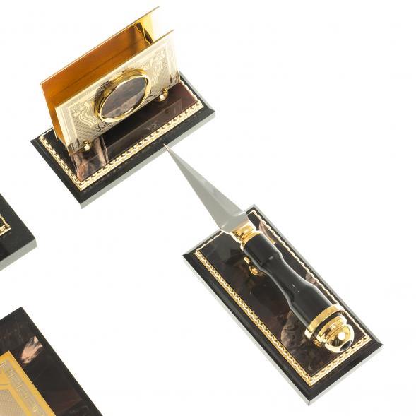 Настольный набор из яшмы и долерита &amp;quot;Орел&amp;quot; 114001