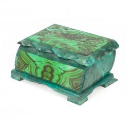 Шкатулка с иллюстрацией под малахит н3 22х13х9 см