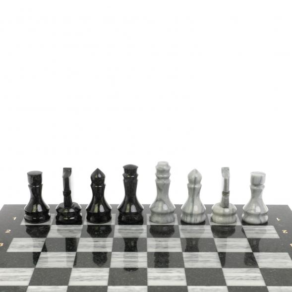 Шахматы с каменными фигурами мрамор гранит 44х44 см 129769