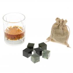 Камни для виски набор 6 кубиков микс из змеевика