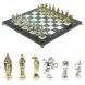 Шахматы &amp;quot;Рыцари крестоносцы&amp;quot; доска 44х44 см из мрамора и змеевика 128237