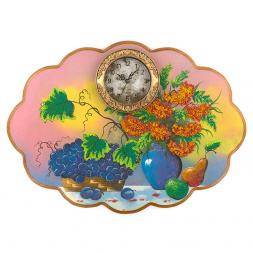 Часы с картиной &amp;quot;Натюрморт&amp;quot; 66х48 см каменная крошка