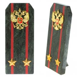 Сувенир погон "Подполковник ВС" камень змеевик