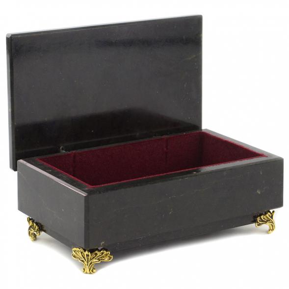 Шкатулка из черного змеевика 12х7х5 см 120532