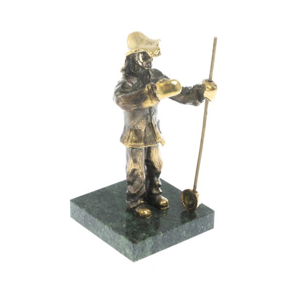 Бронзовая статуэтка &amp;quot;Сталевар&amp;quot; камень змеевик 127211