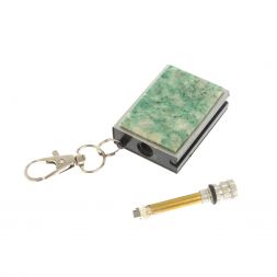 Брелок огниво &amp;quot;Вечная спичка&amp;quot; с накладкой из камня лиственит 2,8х1,3х5 см